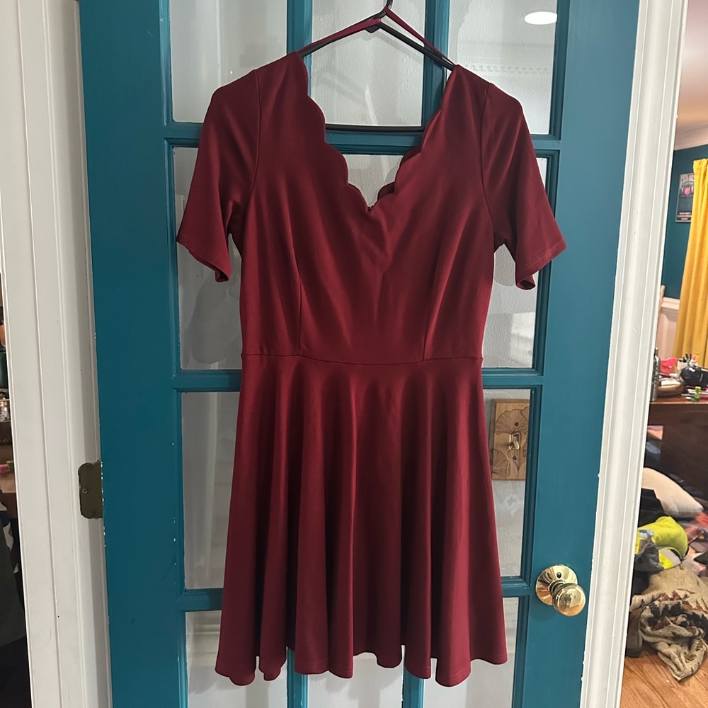 Trac sold by dry goods burgundy dress large NWT